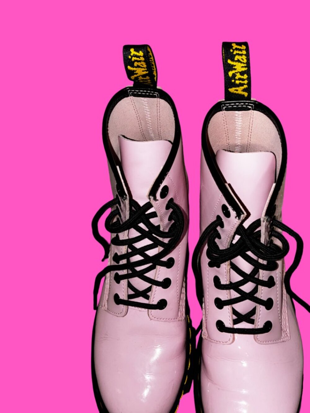 Sz.8*Doc Martens*Pink Patent Leather Combat Boots - Picture 7 of 10
